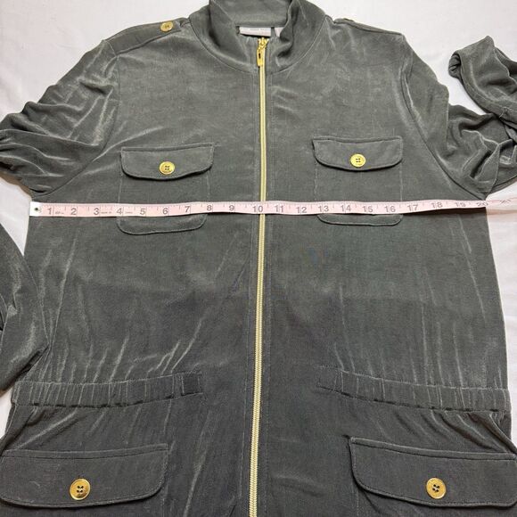 Travelers by Chico’s Women’s Olive Green Zip Front Utility Jacket Size 2(L) - Picture 6 of 8